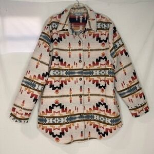 Blue B Collection Women’s Size L Jacket Cream Multicolor Aztec Southwest